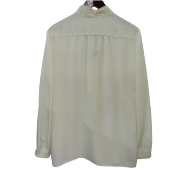 Women’s 10 Philosophy di Alberta Ferretti Ivory Pintuck Silk Blouse NWT - Picture 5 of 8
